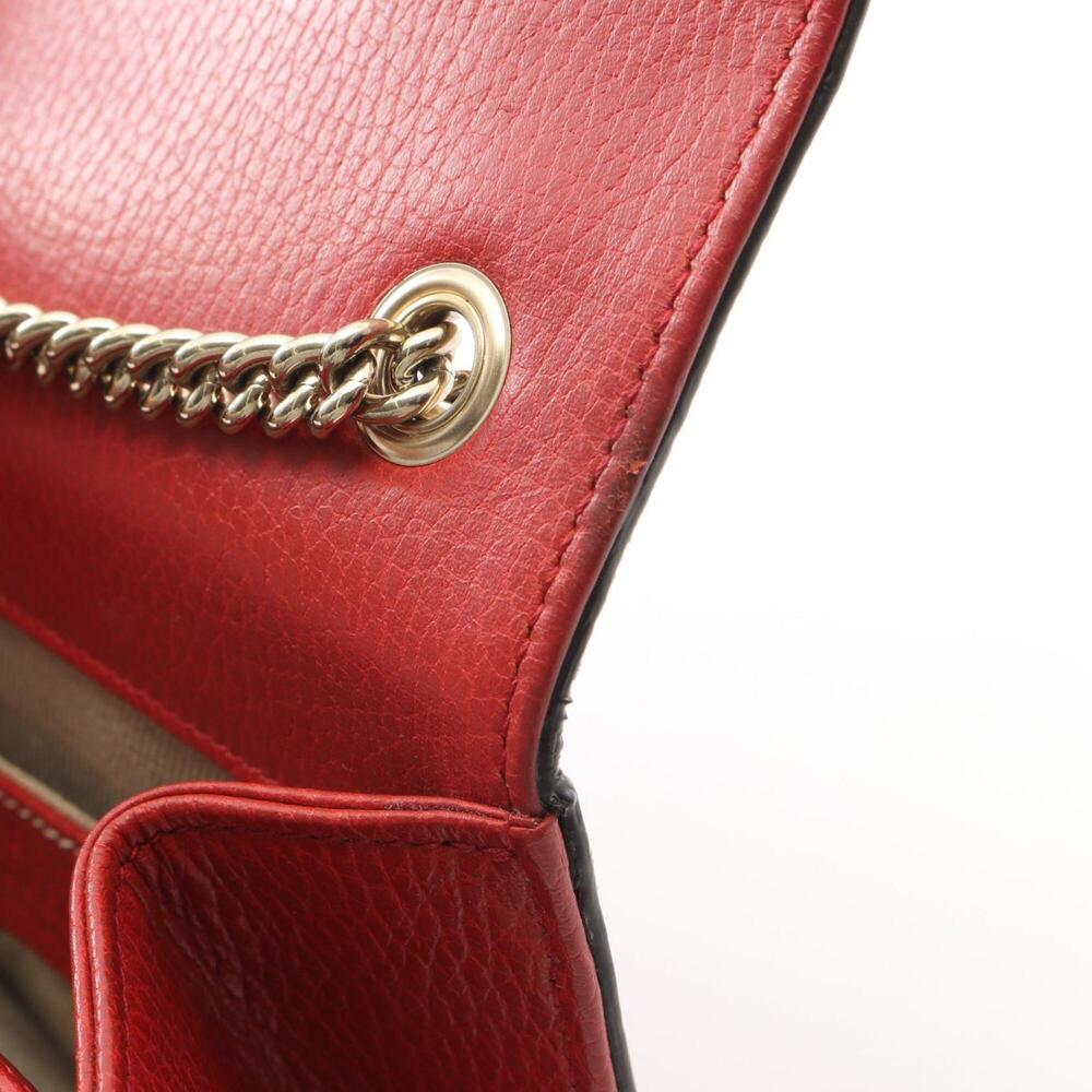 GUCCI Authentic Red Leather Shoulder Bag - Picture 6 of 10